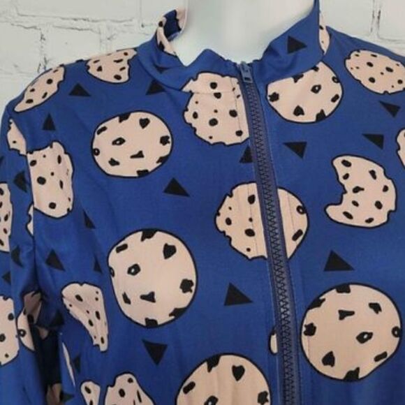 Women's Front Zip Onesie Cookies Large - Picture 2 of 4